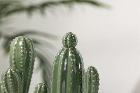 Home Accessories Ceramic Decoration High Temperature Simulation Cactus